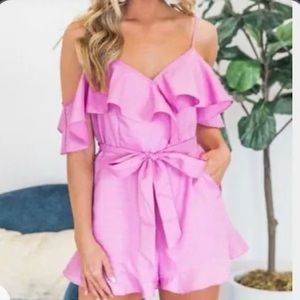 Pink lily key to my heart romper